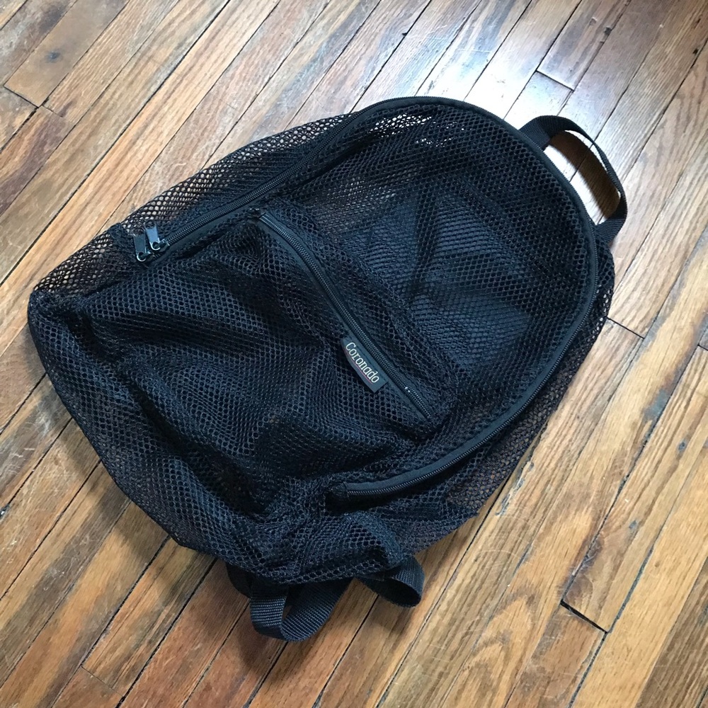 90s Black Mesh Backpack